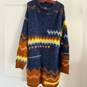 Free People Shimmering Cliffs Alpaca blend Pullover Sz S Sweater